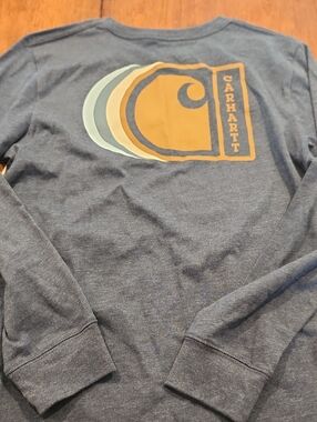 NWOT M Carhartt Boys Crewneck Sweatshirt in Navy with Gold Logo